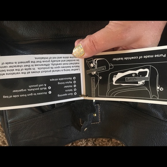Black leather concealment purse - Picture 3 of 4